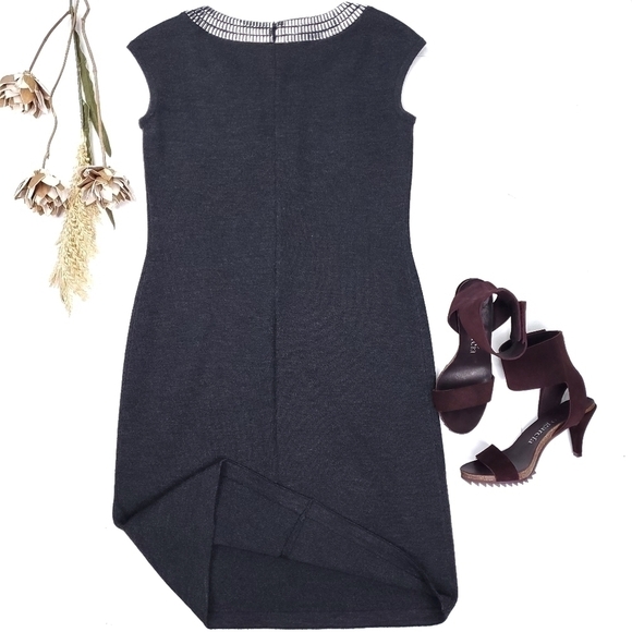 St. John Collection Charcoal Silver Sheath Dress 6 - Picture 3 of 12